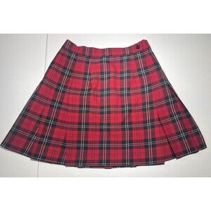Cycle Boston Womens Plaid Mini Skirt Size M Pleated USA Made School Red Black